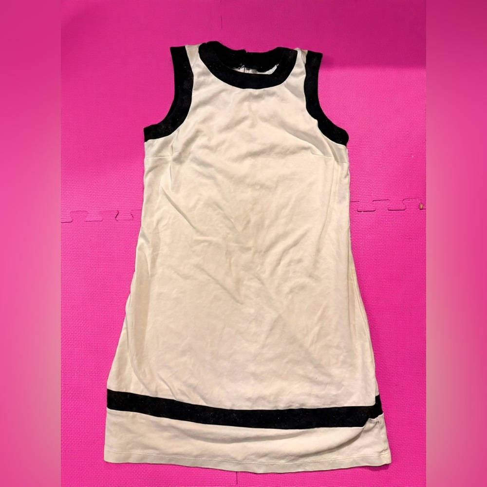 New York & Company Cream Dress with Black Trim